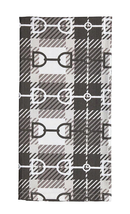 AWST Int'l Flour Sack Snaffle Bit Plaid Kitchen Towel